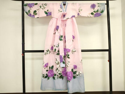平和屋本店●極上　チマチョゴリ　韓服　民族衣装　手描き　草花　金彩　逸品　DABK2443op