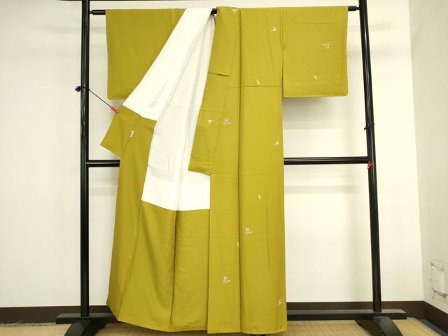 平和屋着物●上質な小紋　総刺繍　茶道具　正絹　逸品　DABK2446op