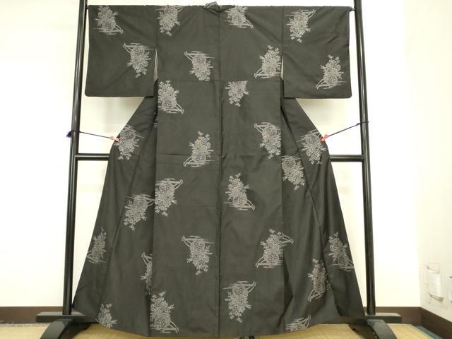 平和屋着物●本場大島紬　9マルキ　地空　花車文　正絹　逸品　DABK2450op