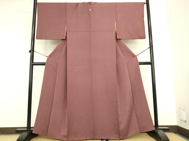 平和屋着物●江戸小紋　万筋　紅檜皮色×蝋色　本草木萬両染　正絹　逸品　DABK2451op