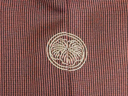 平和屋着物●江戸小紋　万筋　紅檜皮色×蝋色　本草木萬両染　正絹　逸品　DABK2451op
