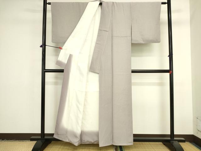 平和屋着物●江戸小紋　万筋　葡萄鼠色×紫水晶色　正絹　逸品　DABK2457op