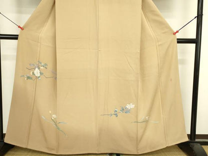 平和屋着物●十日町友禅作家　一梗　訪問着　枝花文　暈し染め　正絹　逸品　DABK2464op