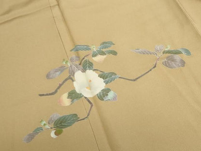 平和屋着物●十日町友禅作家　一梗　訪問着　枝花文　暈し染め　正絹　逸品　DABK2464op
