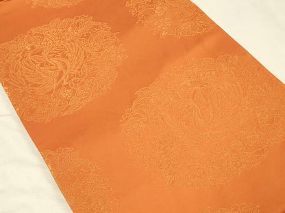 平和屋着物◎両面　全通柄袋帯　鳳凰花文　金糸　正絹　逸品　DABK2493op