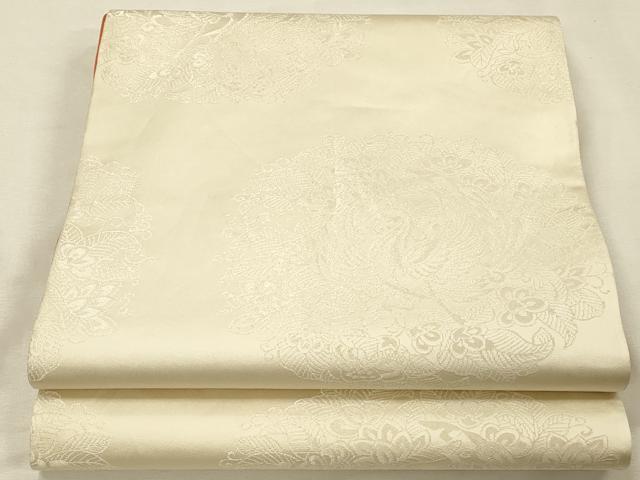 平和屋着物◎両面　全通柄袋帯　鳳凰花文　金糸　正絹　逸品　DABK2493op