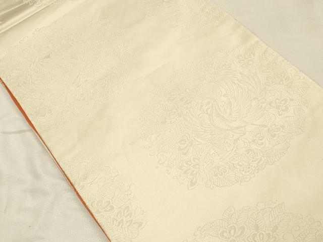 平和屋着物◎両面　全通柄袋帯　鳳凰花文　金糸　正絹　逸品　DABK2493op