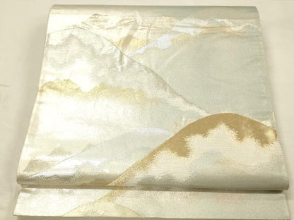 平和屋着物◎六通柄袋帯　重ね山　金銀糸　引箔　正絹　逸品　DABK2501op
