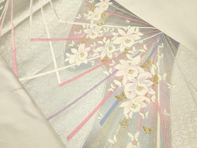 平和屋着物◎六通柄袋帯　唐織　草花　金銀糸　正絹　逸品　DABK2540op
