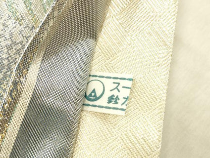 平和屋着物◎佐賀錦　六通柄袋帯　流水箔散らし文　金銀糸　鈴乃屋扱い　正絹　逸品　未使用　DABK2544op