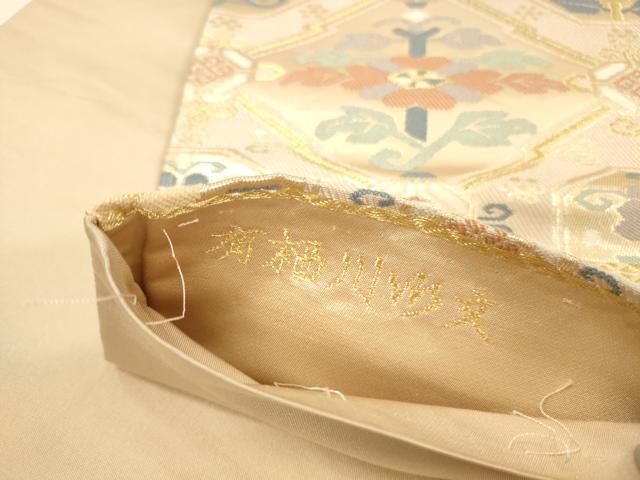 平和屋着物◎六通柄袋帯　有栖川文様　金糸　山河織物謹製　正絹　逸品　DABK2554op
