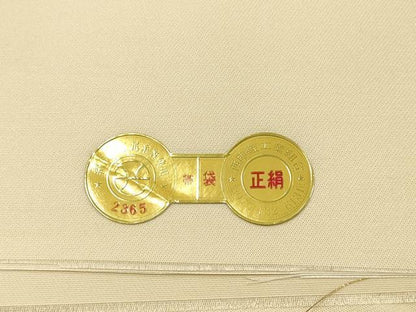 平和屋着物◎西陣　やまひで謹製　六通柄袋帯　唐織　御所車花文　金糸　証紙付き　正絹　逸品　DABK2573op