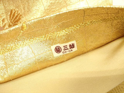平和屋着物◎六通柄袋帯　飛鶴花文　金銀糸　三越扱い　正絹　逸品　DABK2574op