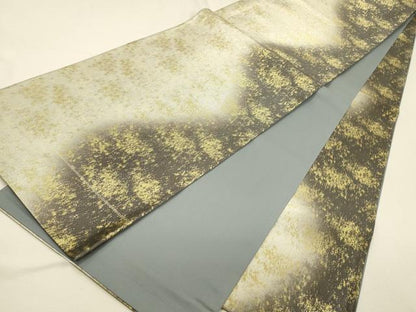 平和屋着物◎全通柄袋帯　霞文　金糸　引箔　正絹　逸品　DABK2579op