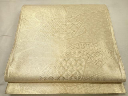 平和屋着物◎佐賀錦　両面　六通柄袋帯　鴛鴦花文　金糸　正絹　逸品　DABK2580op