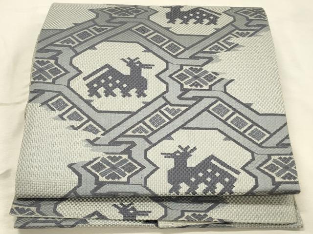 平和屋着物◎本場筑前博多織　八寸名古屋帯　有栖川文様　正絹　逸品　DABK2586op