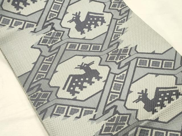 平和屋着物◎本場筑前博多織　八寸名古屋帯　有栖川文様　正絹　逸品　DABK2586op