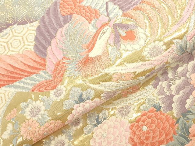 平和屋本店▼六通柄袋帯　唐織　鳳凰花文　九百錦　24金箔　正絹　逸品　DABK2609op
