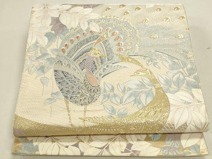 平和屋本店▼六通柄袋帯　唐織　双鳥彩錦　九百錦　24K純金箔錦　正絹　逸品　DABK2616op
