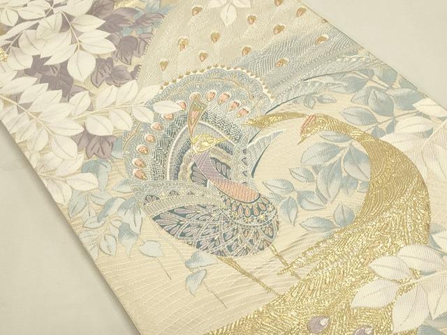 平和屋本店▼六通柄袋帯　唐織　双鳥彩錦　九百錦　24K純金箔錦　正絹　逸品　DABK2616op