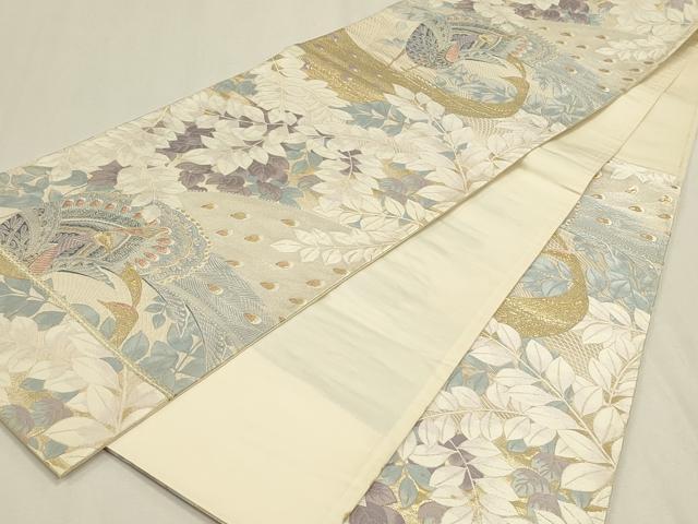 平和屋本店▼六通柄袋帯　唐織　双鳥彩錦　九百錦　24K純金箔錦　正絹　逸品　DABK2616op