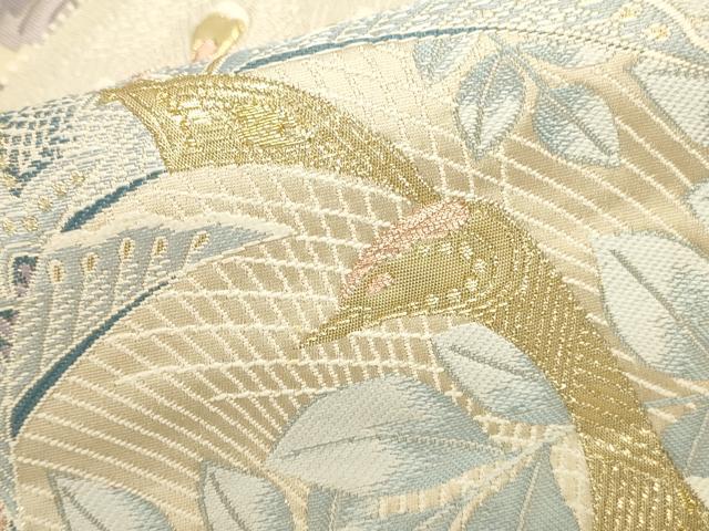 平和屋本店▼六通柄袋帯　唐織　双鳥彩錦　九百錦　24K純金箔錦　正絹　逸品　DABK2616op