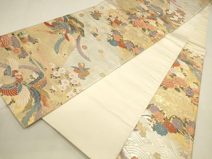 平和屋本店▼西陣　六通柄袋帯　唐織　鳳凰流水花文　珀鳳錦　本金貮重箔　正絹　逸品　DABK2620op
