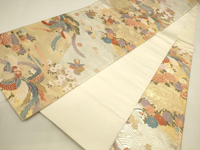 平和屋本店▼西陣　六通柄袋帯　唐織　鳳凰流水花文　珀鳳錦　本金貮重箔　正絹　逸品　DABK2620op