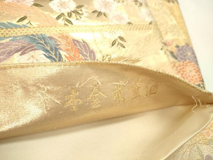 平和屋本店▼西陣　六通柄袋帯　唐織　鳳凰流水花文　珀鳳錦　本金貮重箔　正絹　逸品　DABK2620op