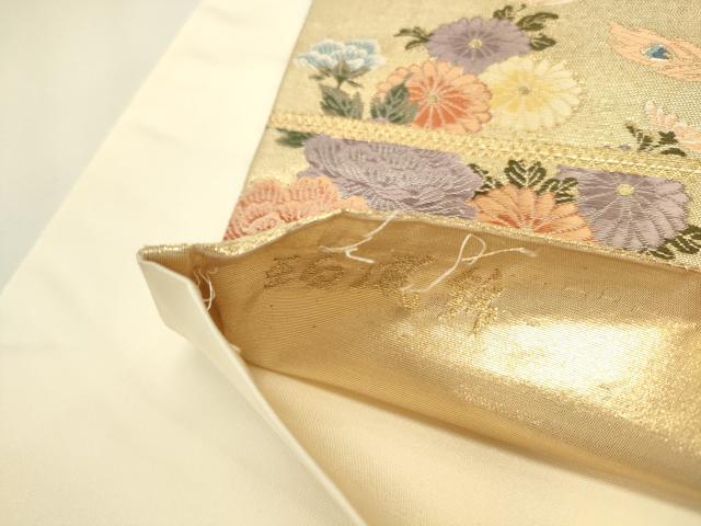 平和屋本店▼西陣　六通柄袋帯　唐織　鳳凰流水花文　珀鳳錦　本金貮重箔　正絹　逸品　DABK2620op