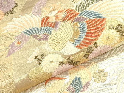 平和屋本店▼西陣　六通柄袋帯　唐織　鳳凰流水花文　珀鳳錦　本金貮重箔　正絹　逸品　DABK2620op