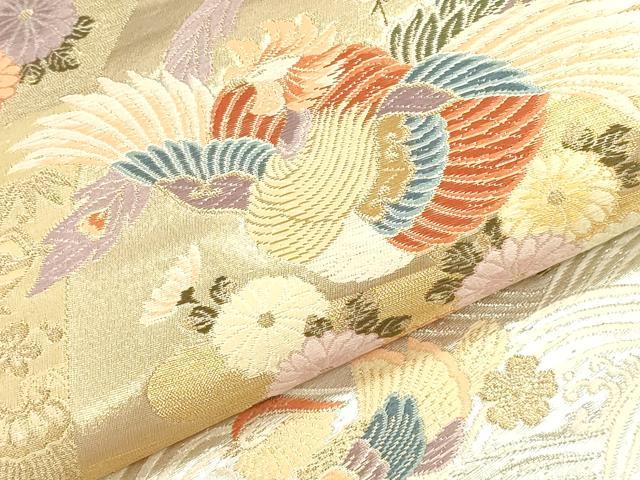 平和屋本店▼西陣　六通柄袋帯　唐織　鳳凰流水花文　珀鳳錦　本金貮重箔　正絹　逸品　DABK2620op