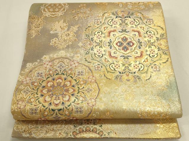 平和屋本店▼六通柄袋帯　錦繍天平華文　本金箔　正絹　逸品　DABK2628op