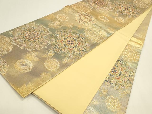 平和屋本店▼六通柄袋帯　錦繍天平華文　本金箔　正絹　逸品　DABK2628op