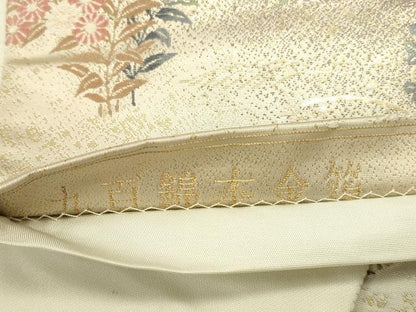 平和屋本店▼六通柄袋帯　唐織　遠山花暦　九百錦本金箔　正絹　逸品　DABK2631op