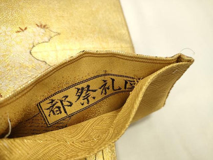 平和屋本店▼佐賀錦　全通全景柄袋帯　都祭礼図　本金二重箔　正絹　逸品　未使用　DABK2644op