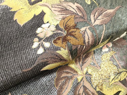 平和屋本店▼六通柄袋帯　草花文　純金箔　やまと誂製　正絹　逸品　DABK2650op