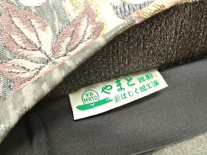 平和屋本店▼六通柄袋帯　草花文　純金箔　やまと誂製　正絹　逸品　DABK2650op