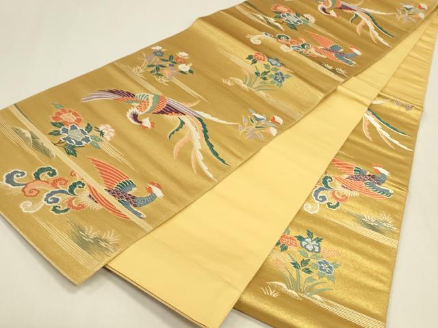平和屋本店▼六通柄袋帯　唐織　鳳凰花文　九百錦　本金　摺箔二重織　正絹　逸品　DABK2655op