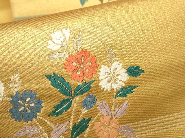 平和屋本店▼六通柄袋帯　唐織　鳳凰花文　九百錦　本金　摺箔二重織　正絹　逸品　DABK2655op
