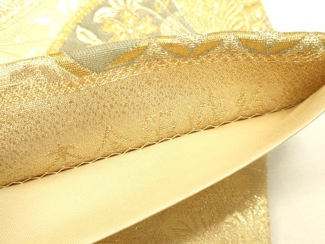 平和屋本店▼六通柄袋帯　花蝶丸文　本金箔蒔絵　正絹　逸品　DABK2659op