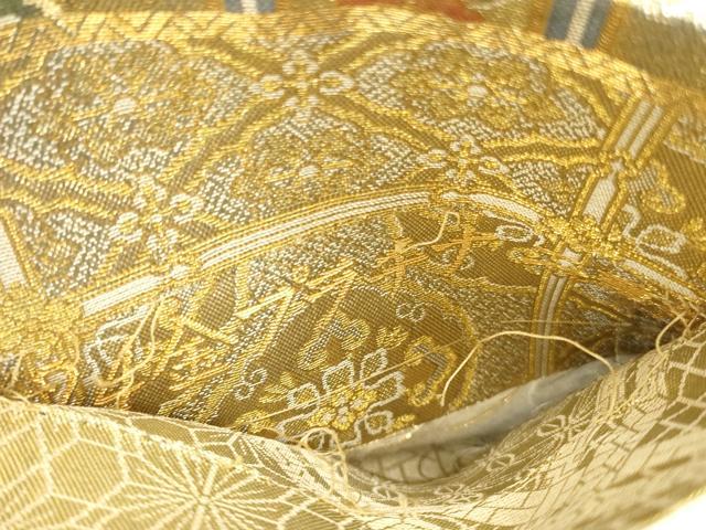平和屋本店▼極上　西陣あさぎ　全通全景柄袋帯　古都乃名宝　24金プラチナ二重箔　正絹　逸品　DABK2670op