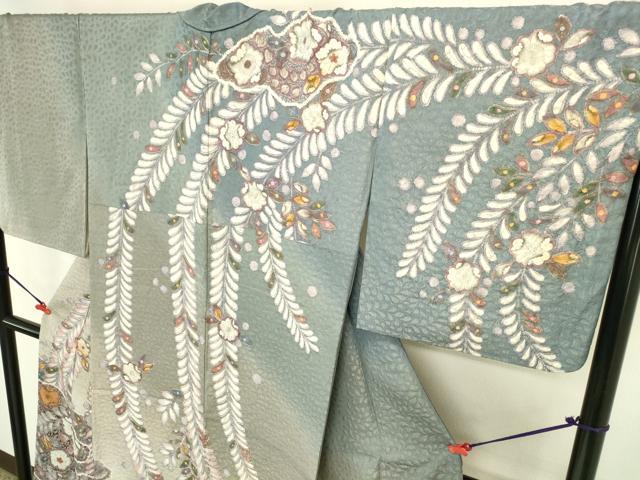 平和屋着物●訪問着　作家物　絞り　辻が花　金通し地　正絹　逸品　DABK2671op