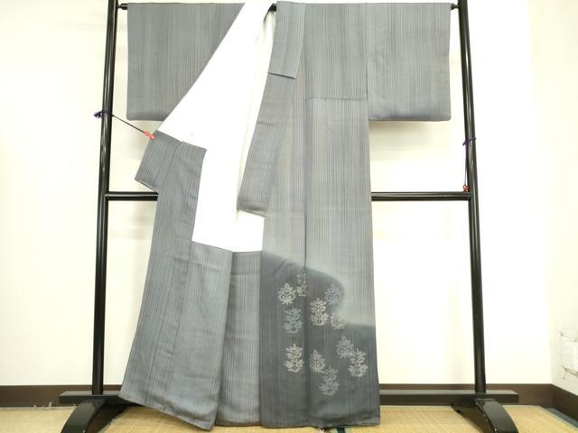 平和屋着物●国際的伝統工芸作家 十二代・藤林徳扇 苑寿 色留訪問着 刺繍 華乃式部 鳥花文 暈し染め 銀糸 反端付 正絹 逸品 DABK2673op