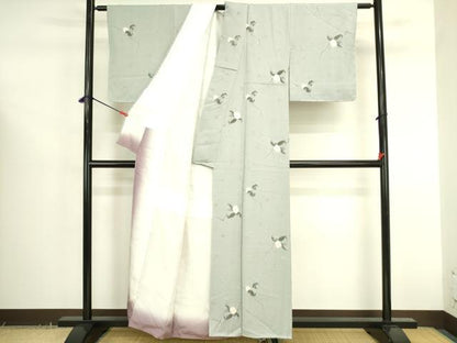 平和屋着物●上質な小紋　絞り　草花　正絹　逸品　DABK2676op
