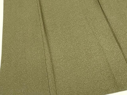 平和屋着物●上質な色無地　霞地紋　海松色　正絹　逸品　DABK2690op
