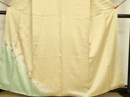 平和屋着物●訪問着　舞蝶花文　暈し染め　金彩　鈴乃屋扱い　正絹　逸品　DABK2693op