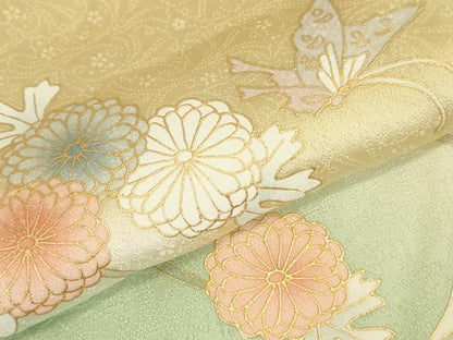 平和屋着物●訪問着　舞蝶花文　暈し染め　金彩　鈴乃屋扱い　正絹　逸品　DABK2693op