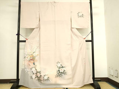 平和屋着物●訪問着　作家物　手描き　人物風景花文　暈し染め　金彩　正絹　逸品　DABK2695op