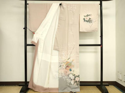 平和屋着物●訪問着　作家物　手描き　人物風景花文　暈し染め　金彩　正絹　逸品　DABK2695op